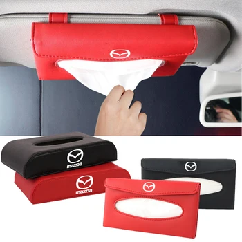 

Car Tissue Box Leather Sunvisor Paper Boxes Napkin Cover for Mazda MX3 MX5 Axela Atenza RX8 RX7 CX9 CX7 CX5 Interior Accessories