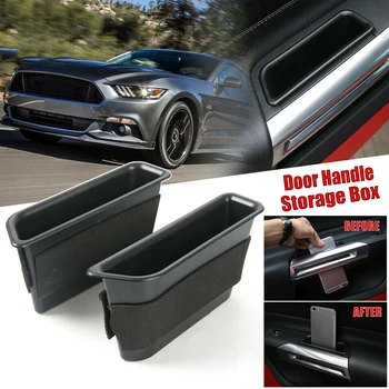 

2 PCS Inner Side Door Handle Storage Box Cover For Ford Mustang Useful Car Interior Accessorie Organizer Door Handle Storage Box