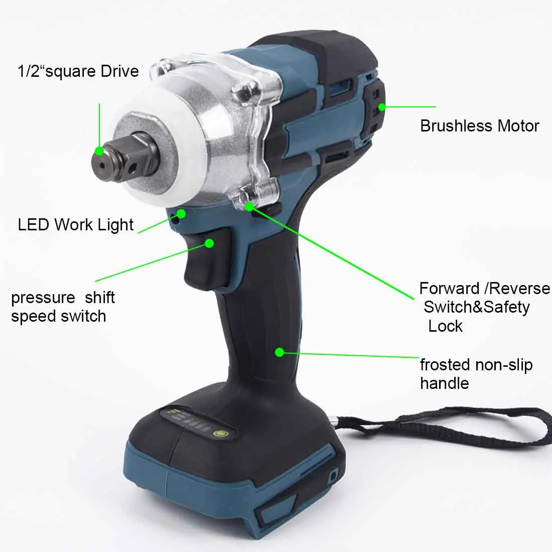 

Compact 520Nm Brushless Electric Impact Wrench Body Fits For 18V Makita Battery