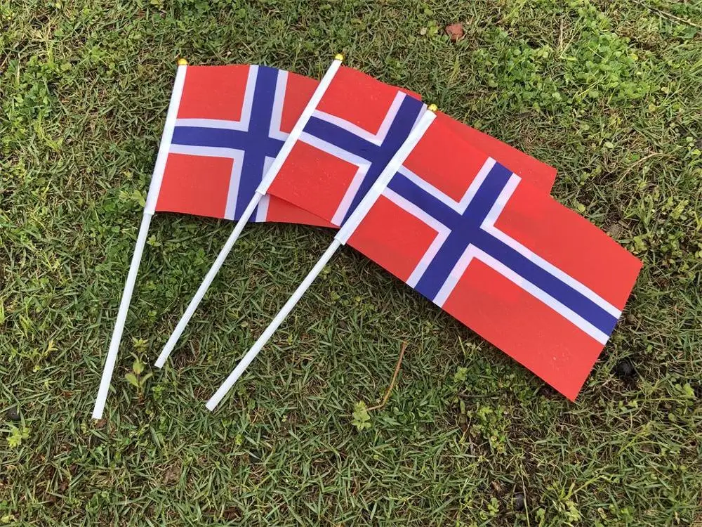 Флаг норвежский пластиковый 14 х21 см 20 шт. | Дом и сад