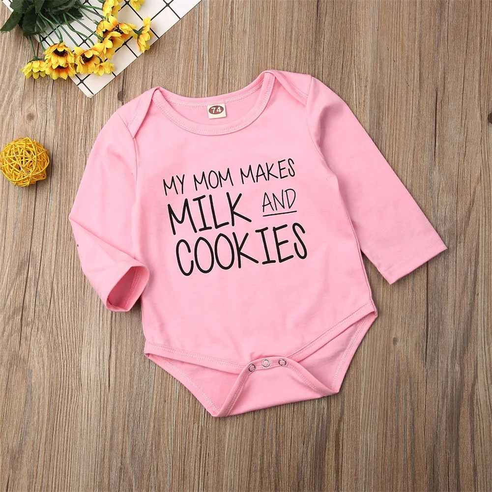 Emmababy Одежда для новорожденных мальчиков и девочек на осень и весну, одежда с длинными рукавами и буквенным принтом, комбинезон, боди