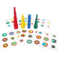 Wooden Toys Montessori 20Pcs Colorful Block Toy with Cards Color & Shapes Eudcational Toys for Children Kids 3 to 4 Years Old 1