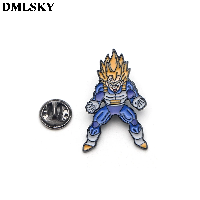 DMLSKY аниме Dragon Ball Z мультфильм Металлические Булавки эмалированные Броши для женщин и мужчин Нагрудный значок для рюкзака джинсовая булавка Воротник Подарок M4092