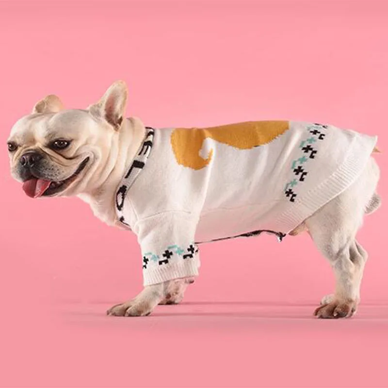 Pet Tide brand squirrel sweater dog clothes autumn and winter law fight autumn and winter warm cute sweater cardigan