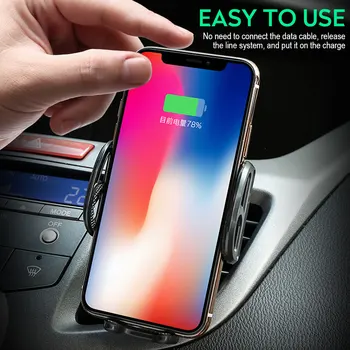 

Wireless Phone Charger Charging Mount Portable QI Wireless Charger Holder Smartphone Infrared Induction 10W Smart