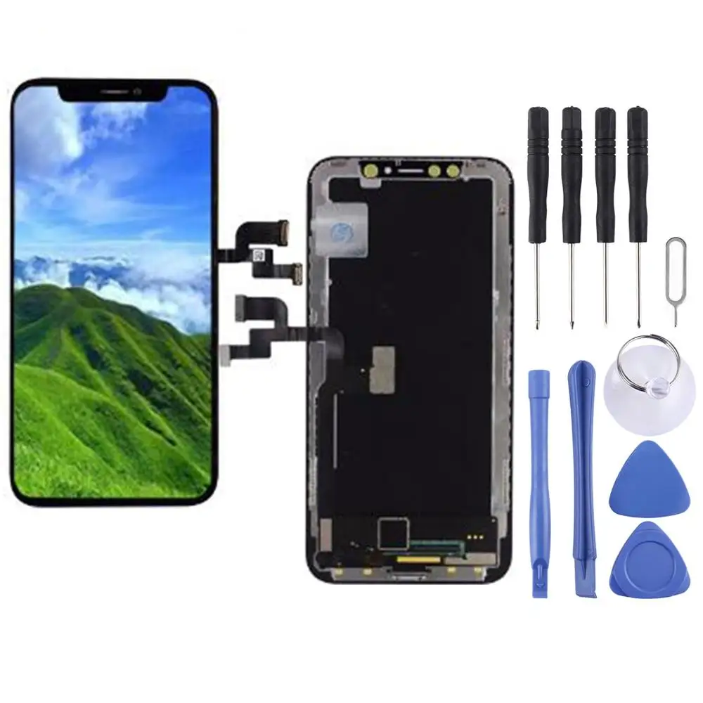 Протестированные запасные части(OLED материал) для iPhone X ЖК-дисплей+ сенсорный экран стеклянная панель в сборе+ Инструменты