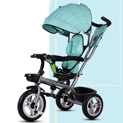 Детский трехколесный велосипед с откидывающейся спинкой 1-3-6 большая детская коляска, детская игрушка, велосипедная коляска - Цвет: PD-02
