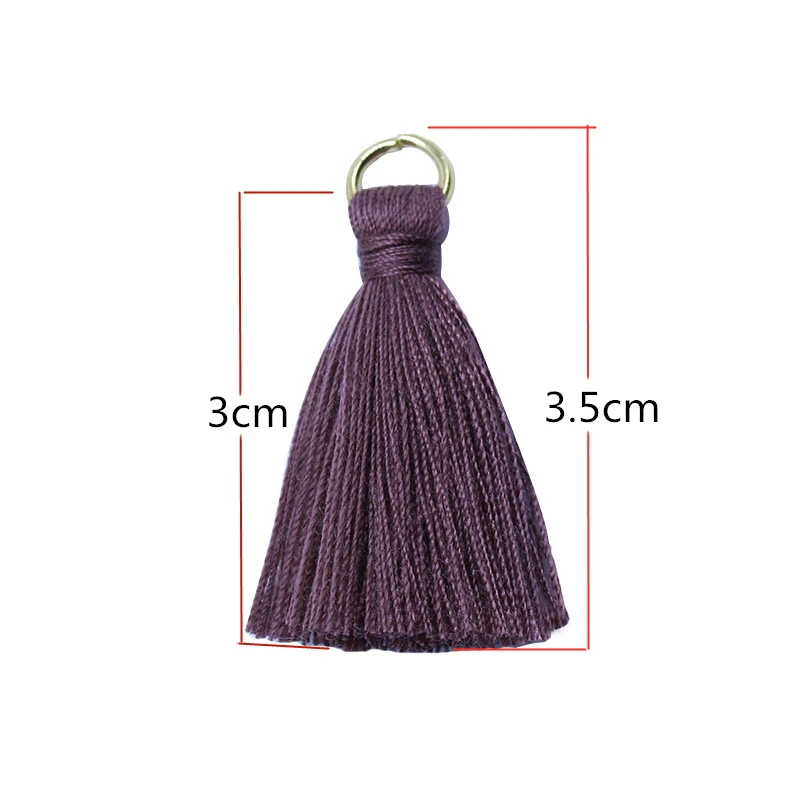 Description Picture 6 of item20-100Pcs Polyester Cotton Mini Metal Ring Tassel Trim DIY Hanging Ring Fringe Trim Garments Curtains Jewelry Decor Tassels Lace