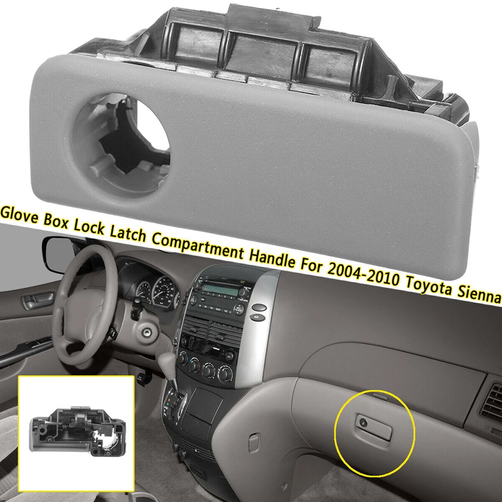 

Pull Cover Replacement Glove Box Lock Latch Practical Handle Lightweight Compartment Simple Durable Gray For Sienna 2004-2010