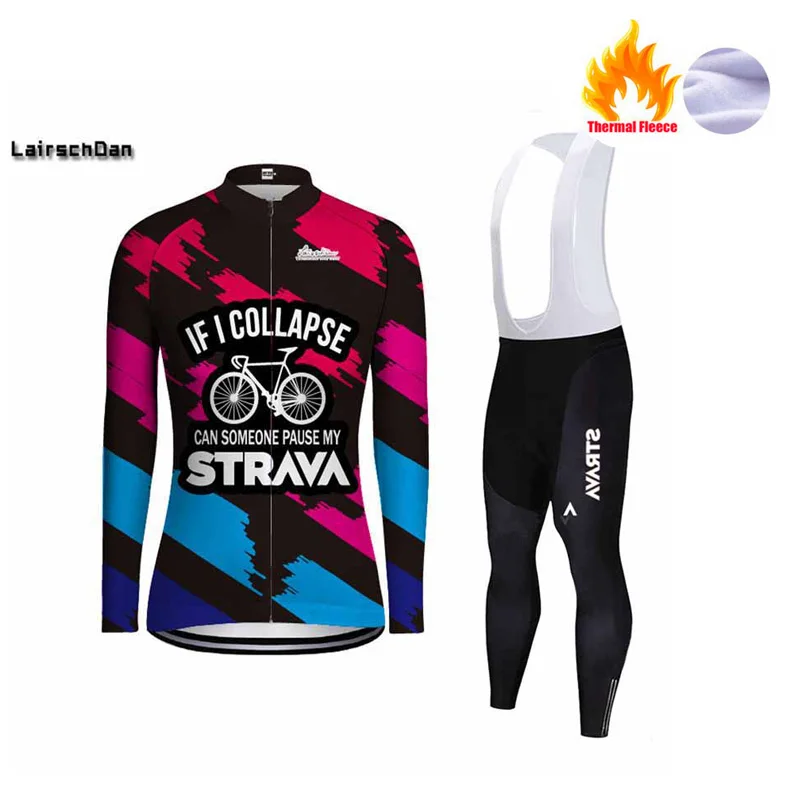 SPTGRVO, LairschDan,, strava, велосипедные Джерси, набор, зимний, теплый, флис, одежда для велоспорта, ropa, mtb, комплект одежды для велоспорта - Цвет: 01