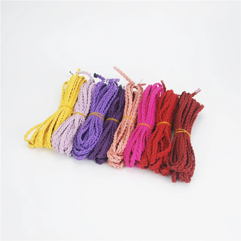 Top Multi 5mm Flat Faux Suede Leather Cords Braided DIY Bracelet Rope String 5meters/pcs DIY Cords Accessories ds234-b