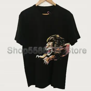 

Designer Luxury Fashion Round Neck Mens Clothing T Shirt T-shirt Lion Embroidery Red Letter Print Cotton Casual Tshirt Tee Top