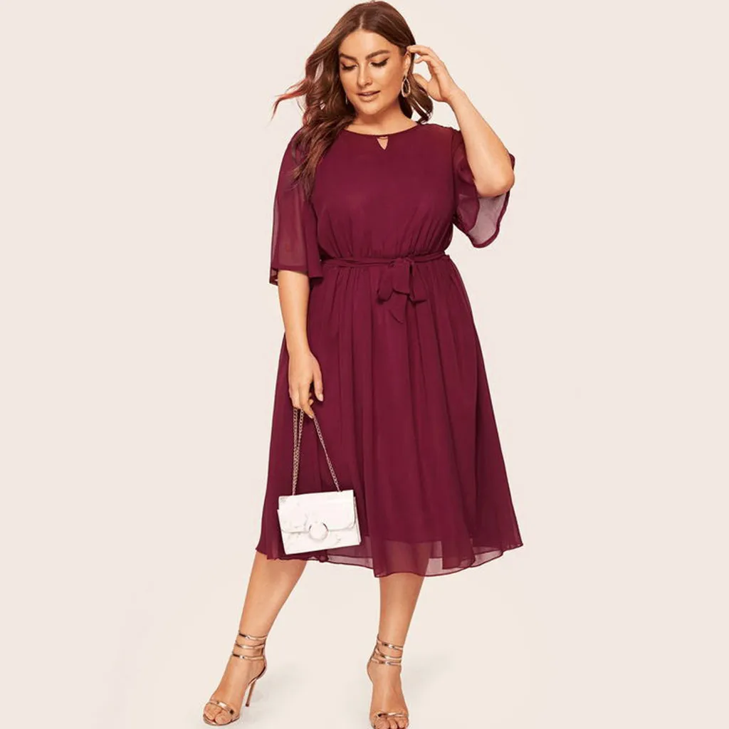 Midi Dress Beach Chiffon Party 