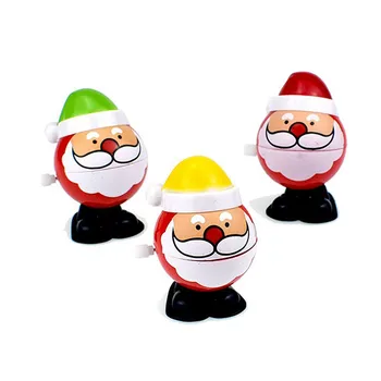 

12Pcs/set Cute Santa Claus Toys Kids Educational Toy Clockwork Jumping Walking Wind Up Toys For Children Christmas Gifts