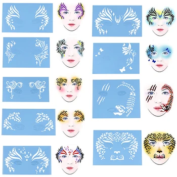 

Soft Face Paint Stencil Reusable Template Tattoo Painting Makeup Tools Eye Body DIY Design Halloween Christmas Party