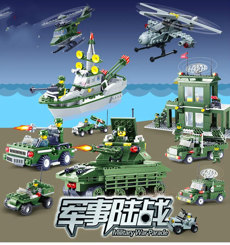 

Technic Military WW2 Tank Truck Building Blocks Model Army Soldier Wars Trooper Minifigures Vehicle Toys Gun Idea Model Creator
