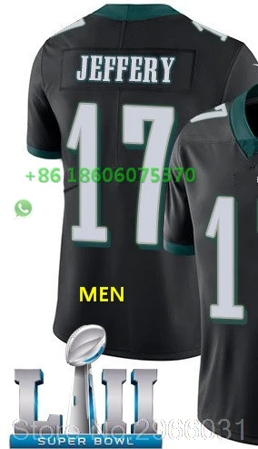 For men Philadelphia s патч Супер Мужские взрослые Джерси 17 Alshon Jeffery 20 Brian davkins 27 Malcolm Jenkins 56 Chris Long bowl - Цвет: For men