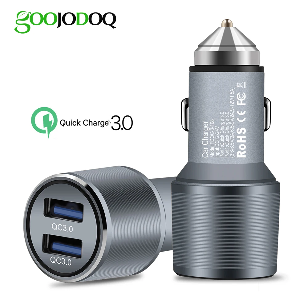Зарядное устройство QC Quick Charge 3 0 двойной автомобильный адаптер прикуриватель автомобильное зарядное для