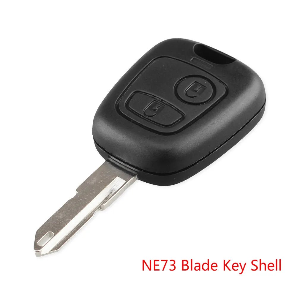 KEYYOU для peugeot 106 107 206 207 306 307 406 407 ключа оболочки 2 кнопки NE73/VA2/HU83 лезвие на замену пульт дистанционного управления автомобильный чехол - Цвет: NE73 Blade Key Shell