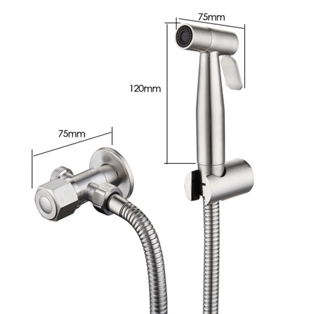 Stainless Steel Toilet Sprayer Set-Handheld Bidet Sprayer Kit-Bathroom Hand Shower for Muslim Self Cleaning-Premium