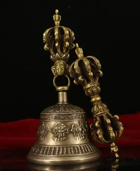 

8" Chinese old antique Tibet Temple handmade vajra Dorje statue A SET