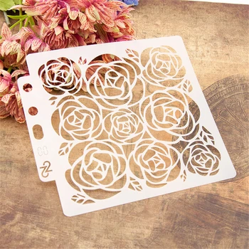 

Rose Background Layering Stencils Painting Scrapbooking Coloring Embossing Album Decorative DIY Painting Template New 2020