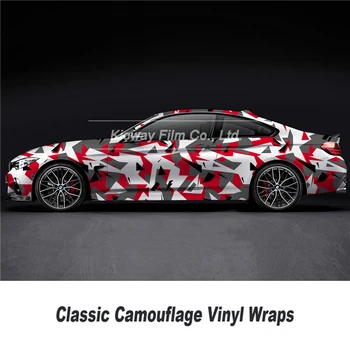 

classic Camo Vinyl Camo Vinyl Film red white grey Camouflage Vinyl wrap Car Wrap Air Bubble Free Camo Vehicle Wraps Stickers