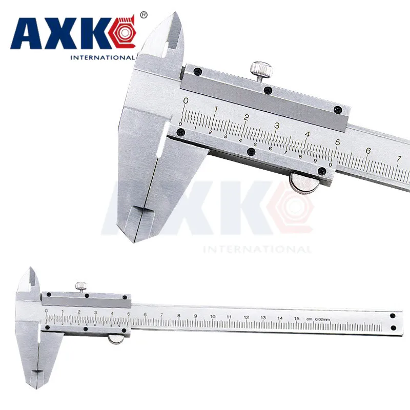 AXK Measuring Tools Vernier Caliper 6inch 0-150mm 0.02mm Metal Calipers Gauge Micrometer Depth DT062 | Инструменты