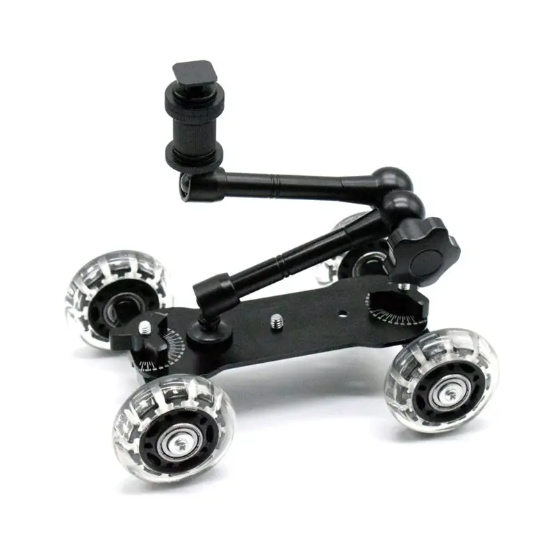 Mobile Rolling Sliding Dolly Stabilizer Skater Slider 11 Inch Articulating Magic Arm Camera Rail Stand Photography Car | Электроника