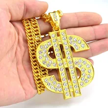 Трендовый знак преувеличенный мужской женский индивидуальный кулон ожерелье золотой доллар модельное модное Модный богемный ожерелье ювелирное изделие#1