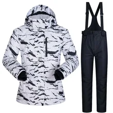 Новинка, зимняя женская лыжная куртка и штаны, водонепроницаемые супер теплые костюмы для женщин, лыжный сноуборд, Лыжный спорт и сноубординг, брендовая одежда