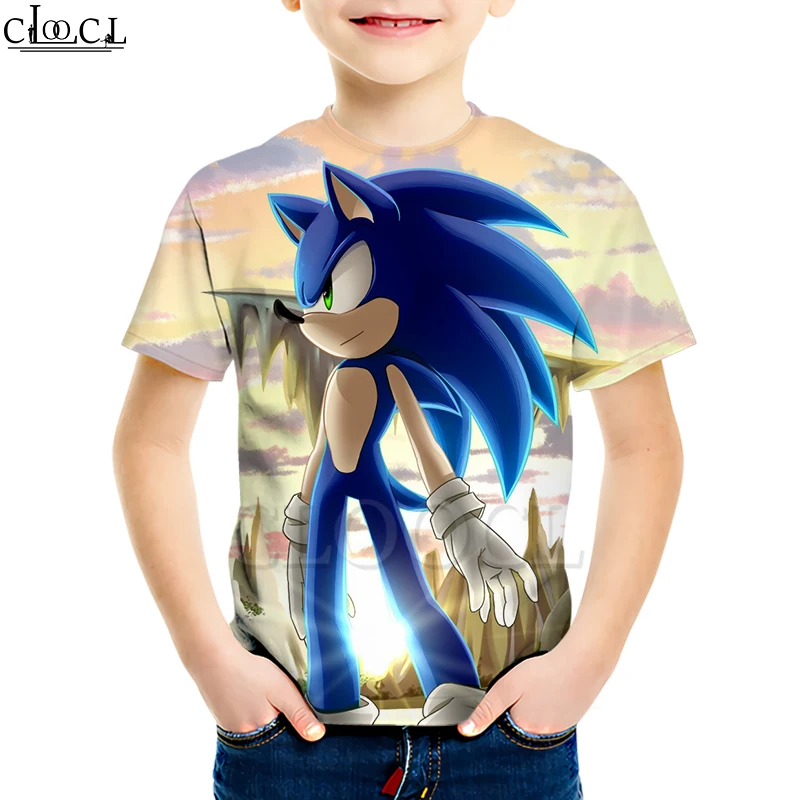 Kids T shirt 2 Креативные футболки с супер Соником толстовка с короткими рукавами и 3D принтом для мальчиков и девочек повседневные Семейные футболки для детей, озорных детей, дропшиппинг - Цвет: Kids T shirt 2