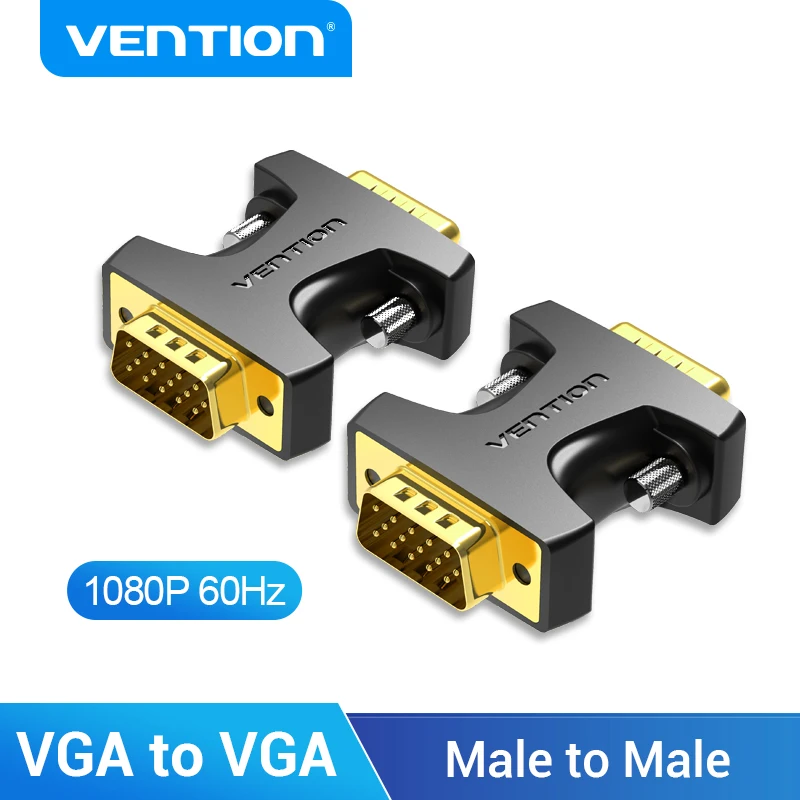 Vention VGA Ke VGA Adaptor Pria Ke Wanita Konektor 15 Pin 1080P