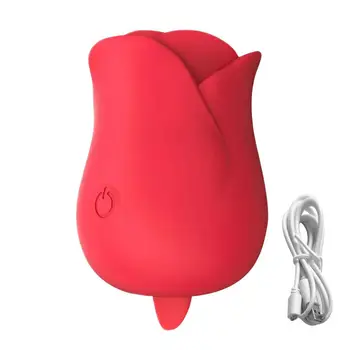 Rose Style Tongue Licking  Vibrator Vagina Nipple Sucking Licking Clitoris Stimulate Masturbate Erotic Adult Sex Toys  For Women 3