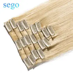 SEGO8 "-24" 45-75 г клип в человеческих волос для наращивания чистый и фортепиано цвет прямой 8 шт./компл. не Реми волос клип полная голова