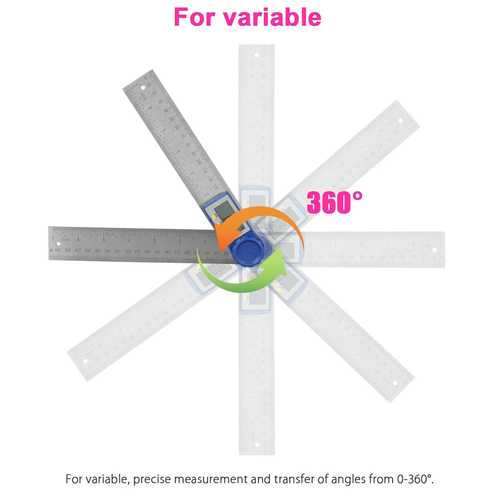  Electronic Digital Angle Finder 8 Protractor Ruler Stainless LCD With Batteries