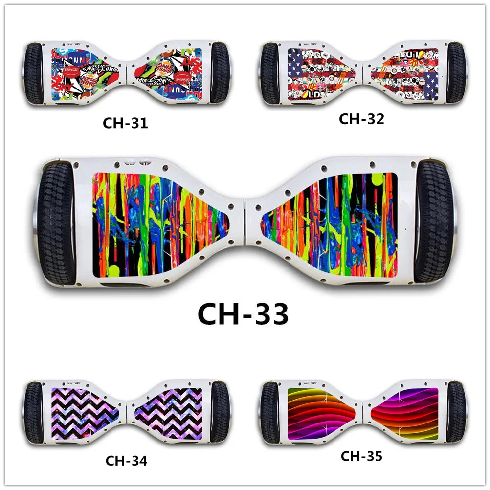 Fashion Decal Wrap Wheel Hoverboard Skin Sticker Paster Balancing Scooter