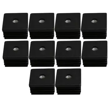 

10PCS 40mmx40mm M8 Black Plastic Furniture Legs Plugs Blanking End Caps Insert Plugs Square Pipes Tube