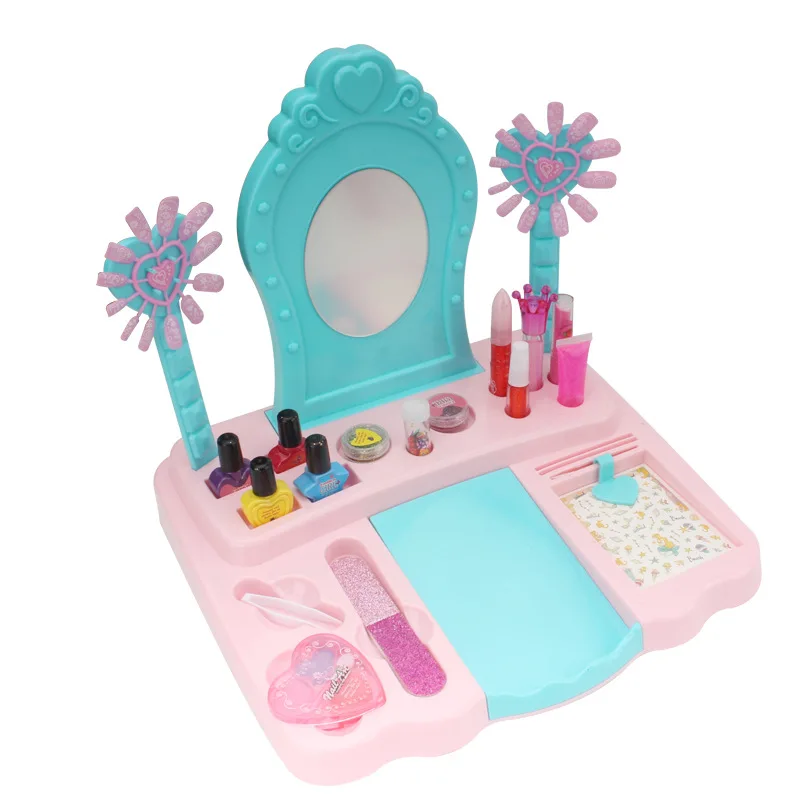 Детский набор для макияжа, игрушки, туалетный столик, косметика, игрушки для девочек, пластиковая безопасная красота, ролевые игры, детский макияж, игры, подарки на день рождения