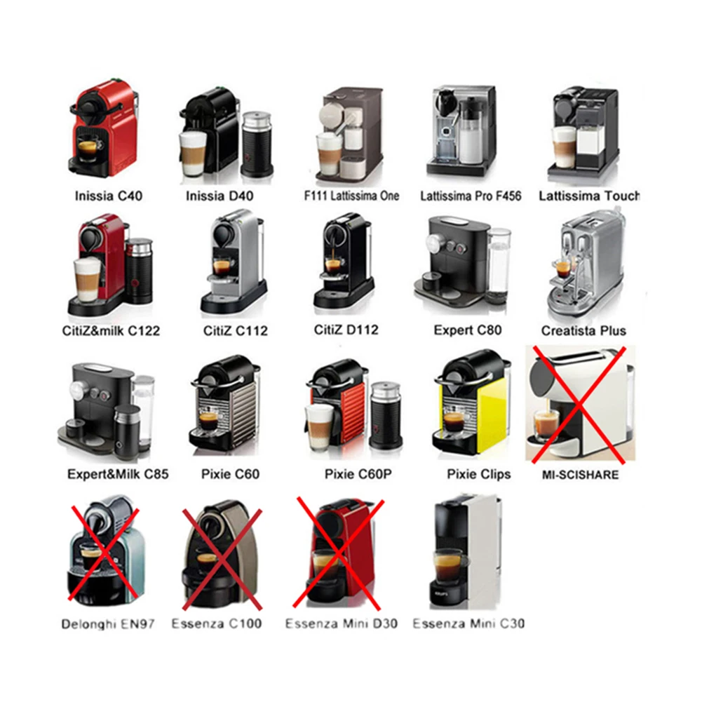 Stainless Steel Reusable Capsules Refillable Coffee Capsules Pods with Lids Compatible with Nespresso Espresso Maker