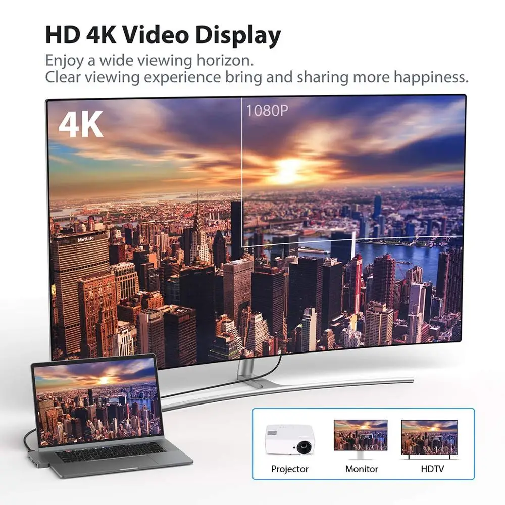 Док станция с двумя портами USB type C и hdmi портами|USB-хабы| |