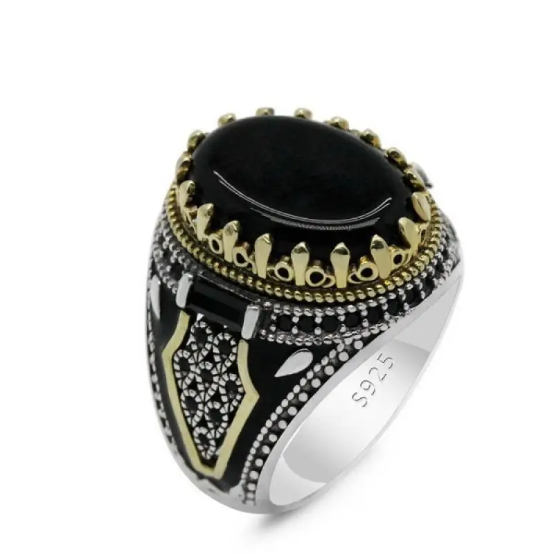 Men Rings Halloween Gifts Indie Jewelry Accessories Mens Vintage Ring Hip Hop Black Cool Stuff | Украшения и аксессуары