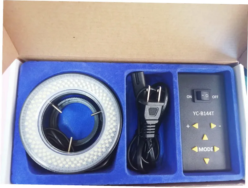 144 LED 4 구역 스테레오 현미경 링 라이트, 48mm 어댑터 포함