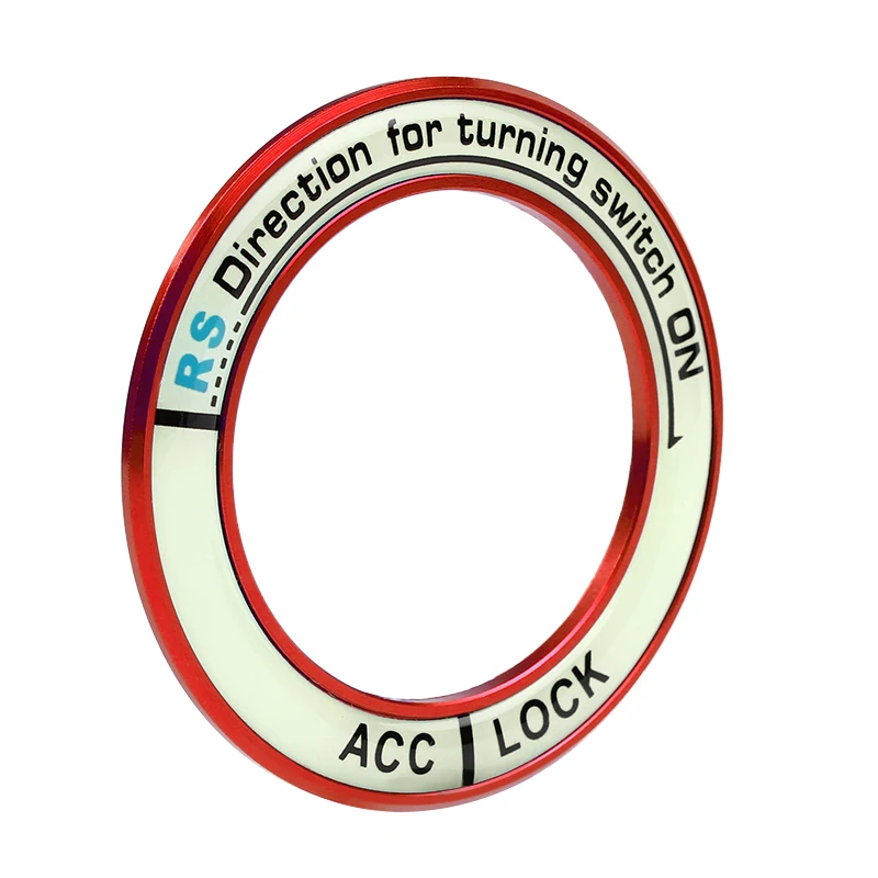 LEEPEE для Corolla levin кольцо люстра с кругами украшения светящиеся 3D наклейки для автомобиля крышка переключателя зажигания - Название цвета: Красный