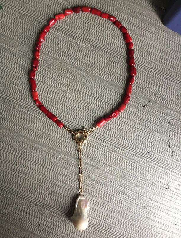 Moda 2020 бусинки для женщин красный коралловый бисер Большая пресноводная