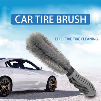

Grey Car Vehicle Motorcycle Wheel Hub Tire Rim Scrub Brush Washing Dust Cleaner 26cm Car Wheel Washing Brush