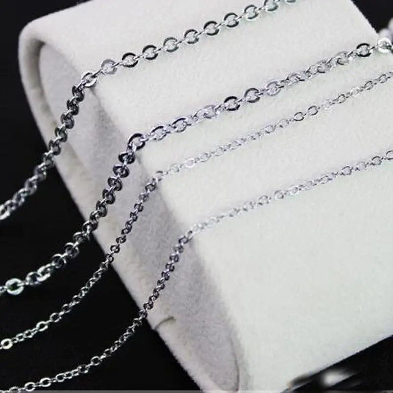 

1.5/2/2.4/3mm 100pcs/Lot Mens Womens Stainless Steel Silver Cross Chain Necklace Finding Pendant DIY Wholesale Jewelry 16-40"