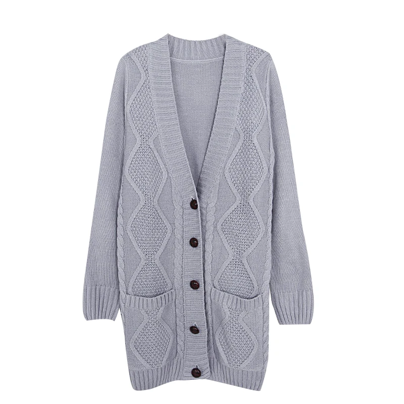 Women Knit Short Cardigan Long Sleeve Sexy V-Neck Casual Warm Loose Button Sweater