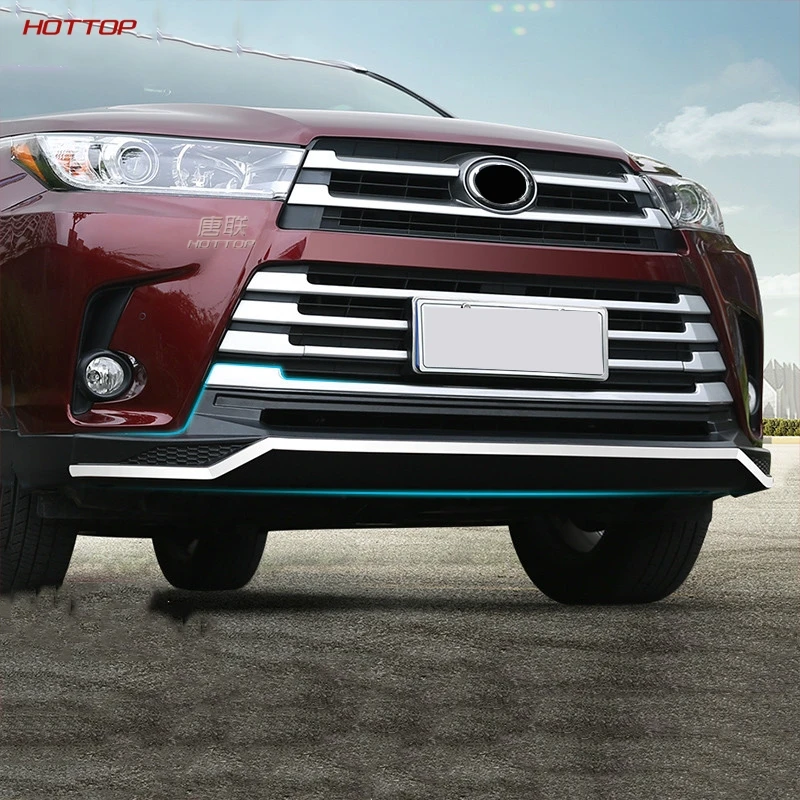 HPU эластичный материал серебряный передний бампер Накладка для Toyota Highlander