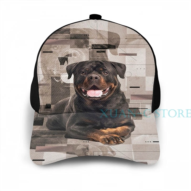 Цифровая баскетбольная Кепка Rottweiler-Metzgerhund для мужчин и женщин с принтом, черная шляпа унисекс